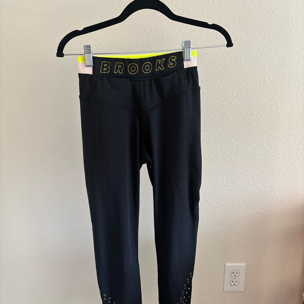 Brooks Kids Leggings with Neon Accents